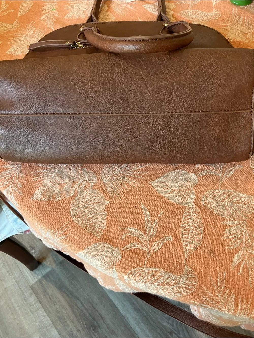 Miztique Brown Woven Front Satchel with Detachable Strap